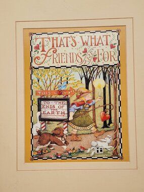 Mary Engelbreit "Thats What Friends Are For" Matted Art Print